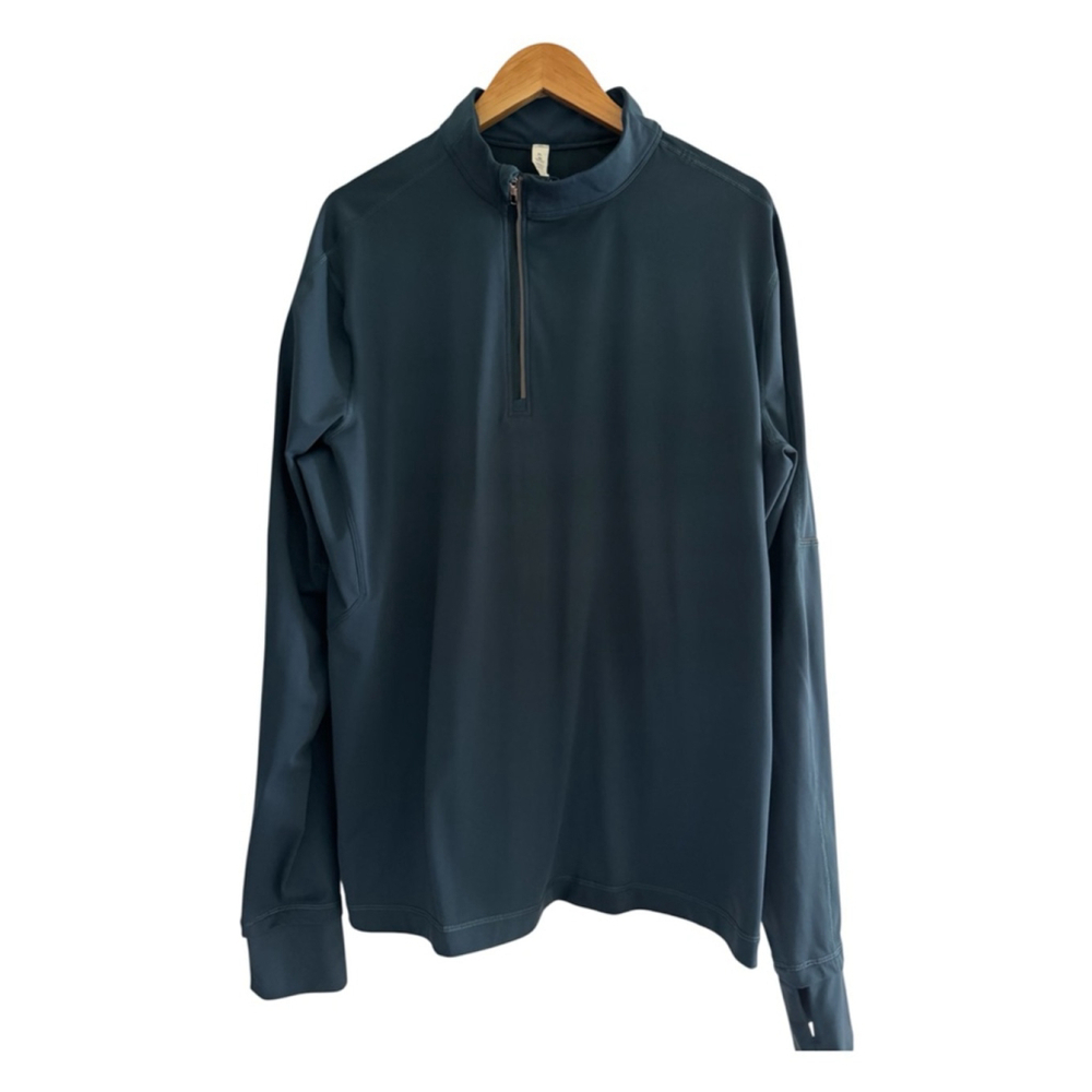 Lululemon Mens Quarter Zip Running Pullover Blue XL Training Top